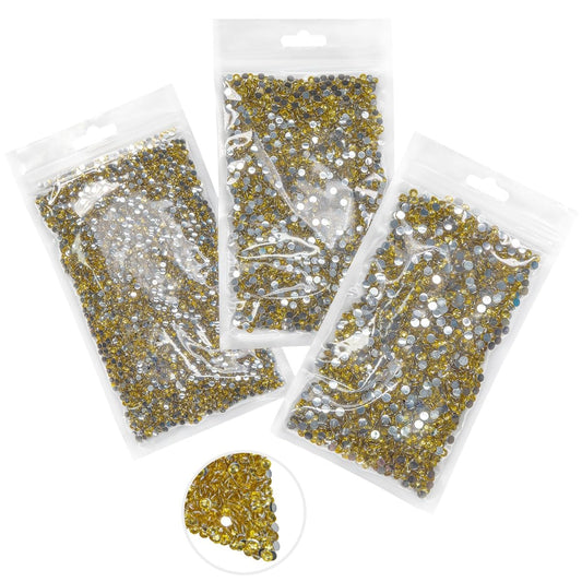 16000PCS Crystal Yellow Resin Rhinestones for Crafting 3mm 4mm 5mm Light Yellow Flatback Stones Non-Hotfix Diamonds Crystals Gems Charms for Nails Face Eyes Makeup Tumblers Bottles Crafts Shoes