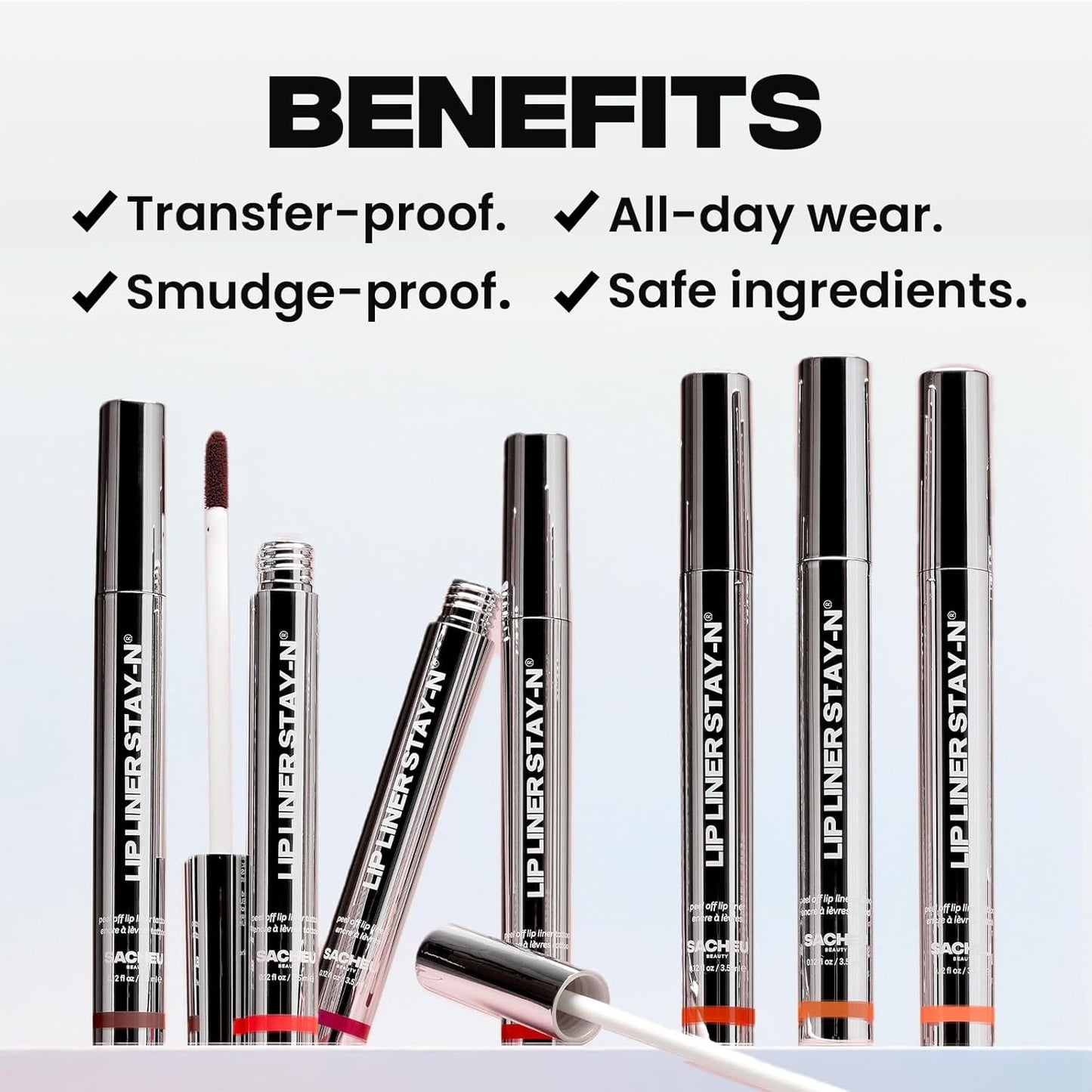 Sacheu Lip Liner STAY-N Peel Off Lip Stain — Long Lasting Matte Lip Tattoo Transfer Proof Lipstain Infused with Hyaluronic Acid & Vitamin E — Vegan & Cruelty-Free, getREDy (Red Rouge)