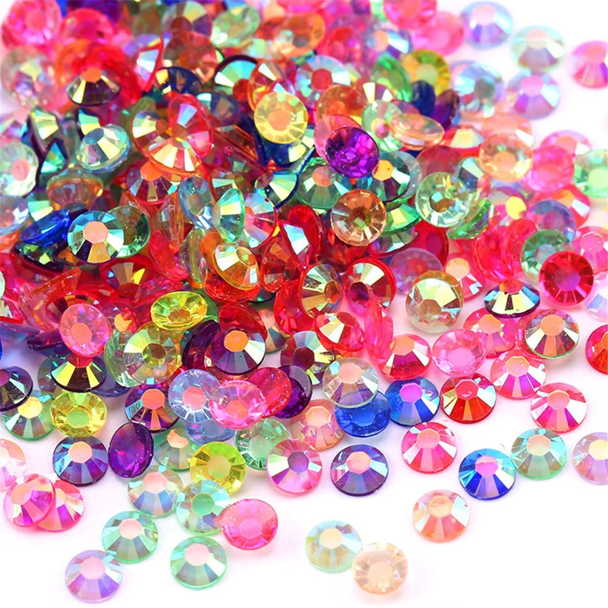 4500 Pcs SS6 2mm AB Flatback Rhinestones for Nails Art Crafts Transparent Glitter Round Gems Crystals DIY Clothes Shoes(Clear White AB)