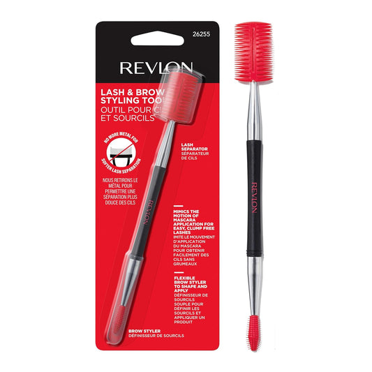 Revlon Lash & Brow Styling Tool, Dual Ended Eyelash Separator & Eyebrow Brush Spoolie, Works with Mascara & Brow Makeup, 1 count