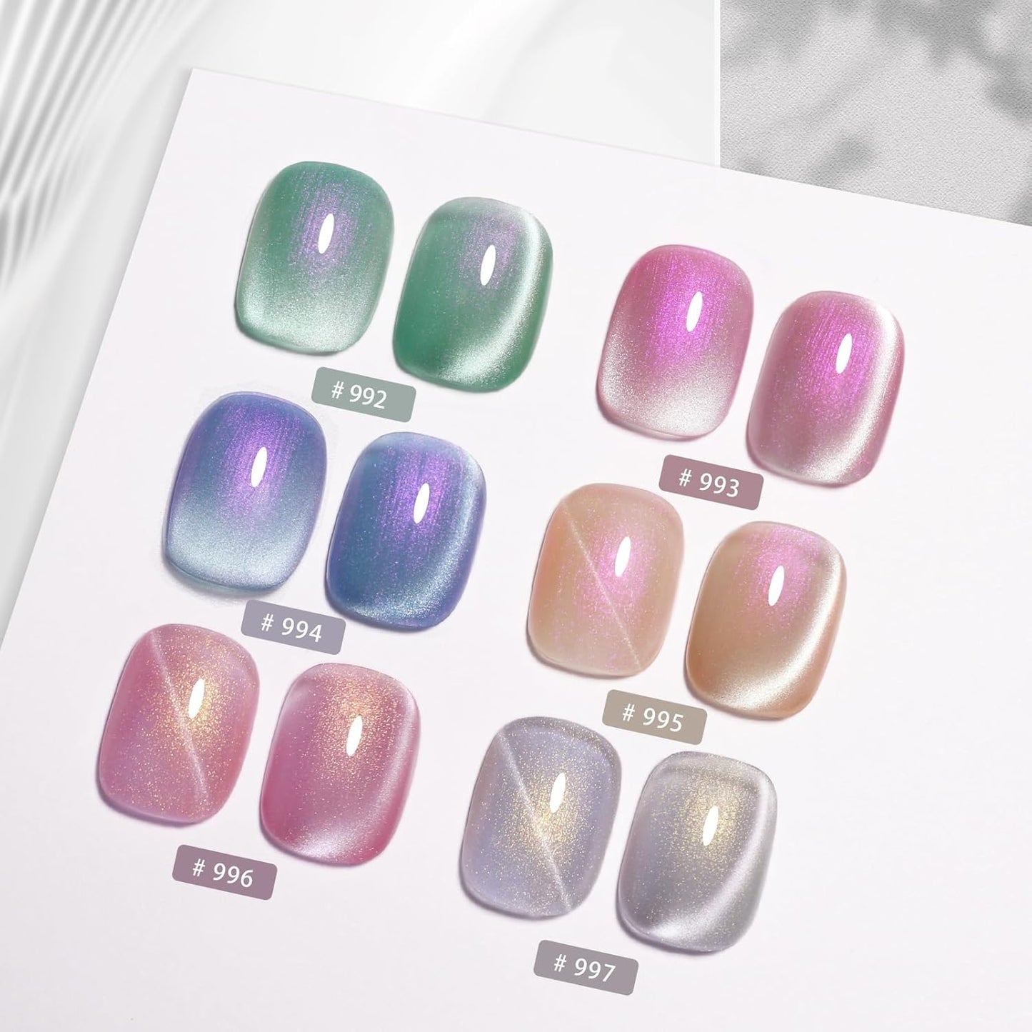 Imtiti Aurora Cat Eye Gel Polish, Pearl Cyan Purple Guava Holographic Glitter Magnetic UV Soak Off Gel Nail Polish (0.34 Fl Oz-992)