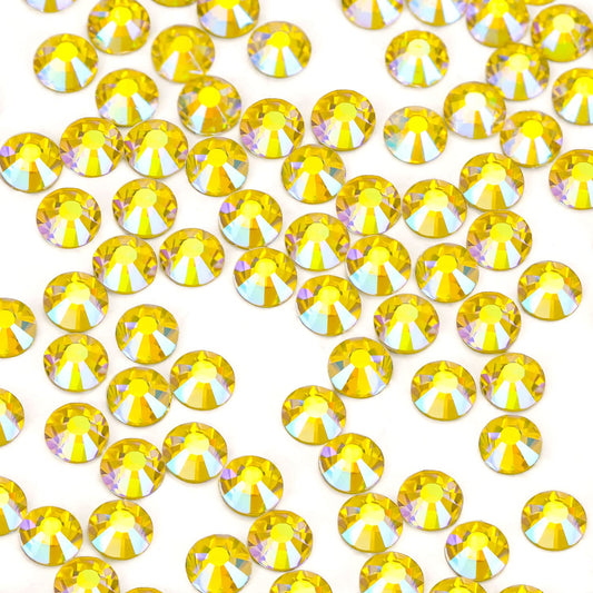 1440Pcs Lemon Ab Crystal Rhinestones,Glass Flatback Rhinestones Gemstones Mini for Nail Face Makeup Art Crafts Clothes Decoration -(SS4,1.6mm,Lemon Ab)