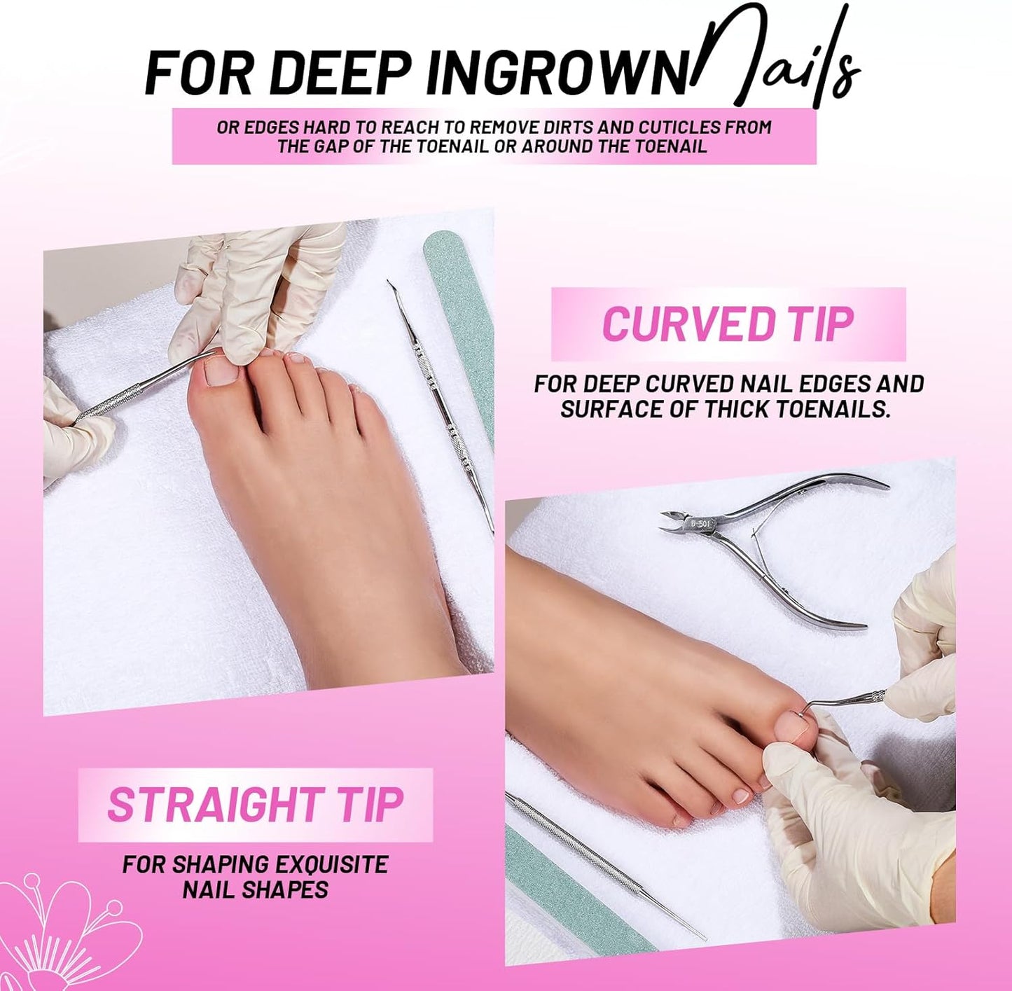 FANDAMEI Nail Buffers and Files, Nail Care Kit, Nail Cuticle Tools Set, Manicure Tools, Finger Nail File, Nail Buffer Block, Cuticle Nippers, Ingrown Toenail Tools