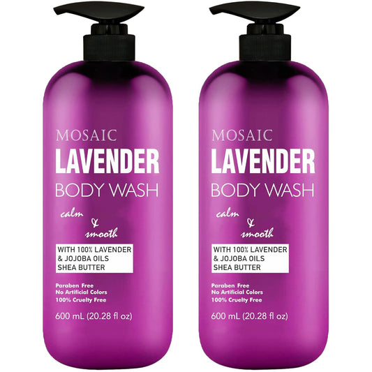 AnatoliaDaphne Lavender Body Wash and Shower Gel with Vitamin E for Jock Itch, Eczema, Ringworm, Body Odor, Body Wash Women & Men with Added Body Oils, LARGE 20.2 FL Oz Bottle.