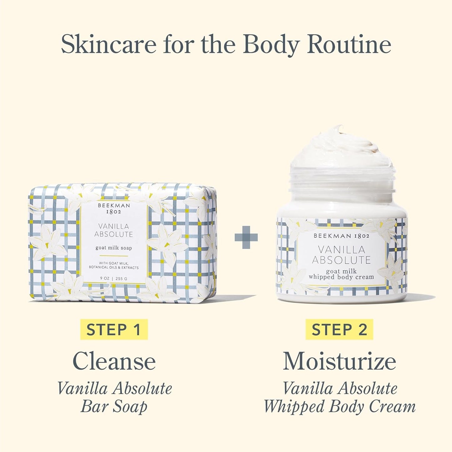 Beekman 1802 Whipped Body Cream, Vanilla Absolute, 2oz - Scented - Moisturizes, Soothes & Softens - With Coconut Oil & Mango Seed Butter - No Irritation - Good for Sensitive Skin