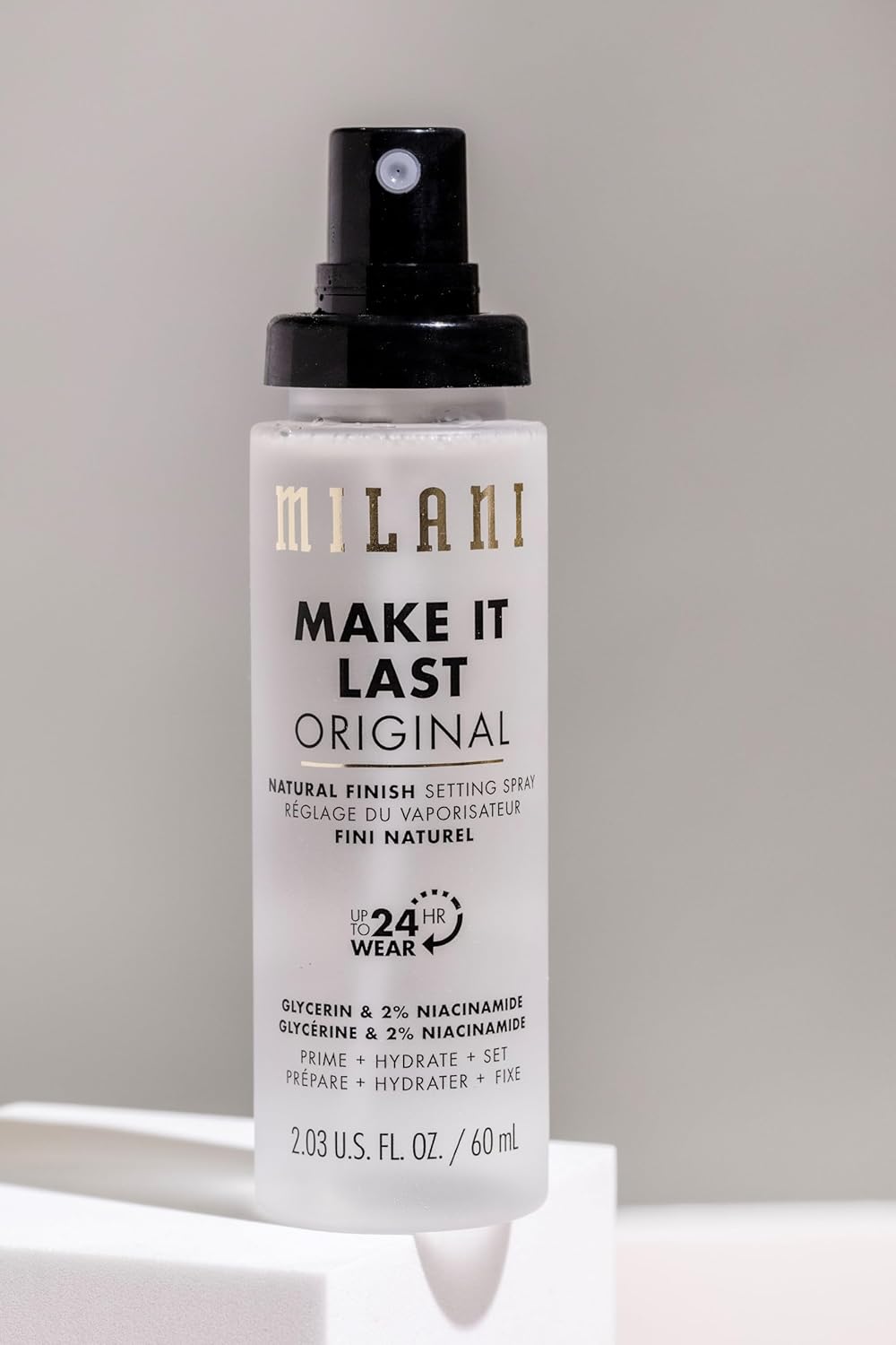 Milani Setting Spray + Primer, Make It Last Original - Natural Finish with Niacinamide for Hydration, Setting Spray for Makeup and Face Primer, 3-in-1 Prime + Hydrate + Set, 2.03 Fl. Oz
