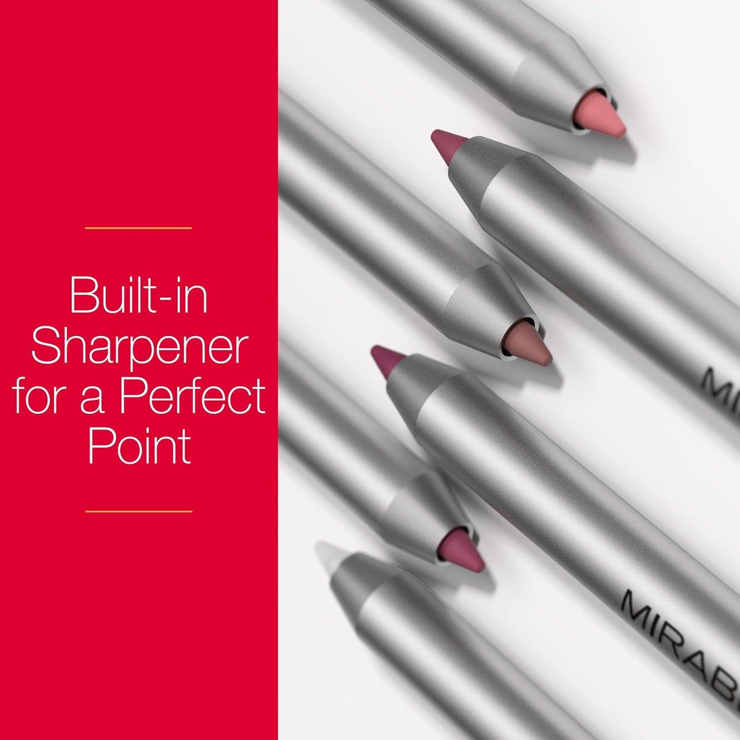 Mirabella Line & Define Lip Definer Lip Pencil, Smoothing & Moisturizing Retractable Lip Liner with Long-Lasting & Ultra-Creamy Formula, Antioxidants Vitamin C & E, & Built-In Sharpener - Sassy