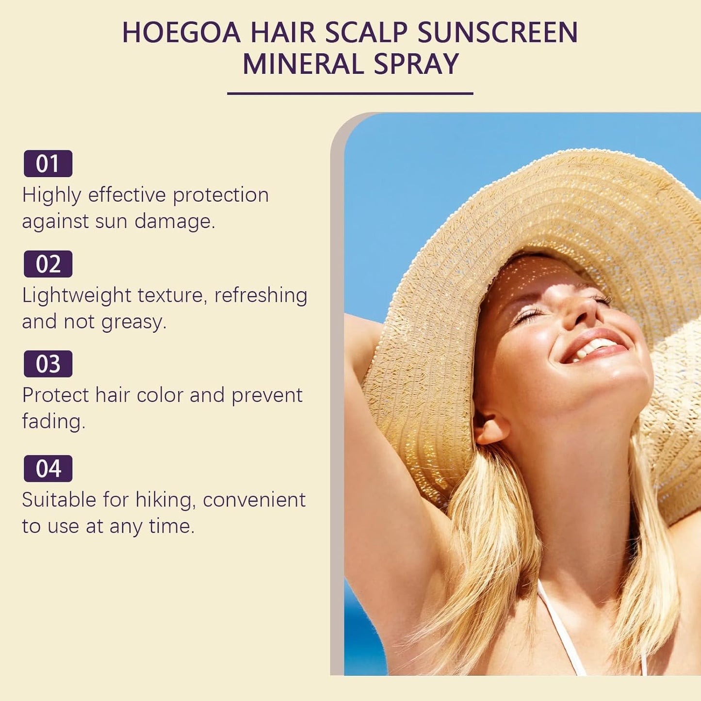 2 Pcs Ultimate Hair and Scalp Sunscreen Spray SPF 30 PA++ Oil Control Lightweight Breathable for All Hair Colors and Types.