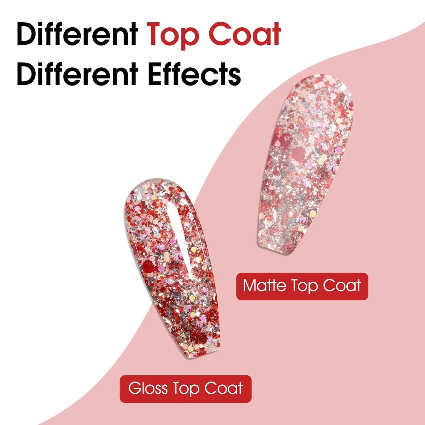 CANNI 1 Pcs Glitter Red Gel Nail Polish, Shimmer Sparkly Red Colors Gel Polish Soak Off Led Nail Art Gel Manicure Salon DIY