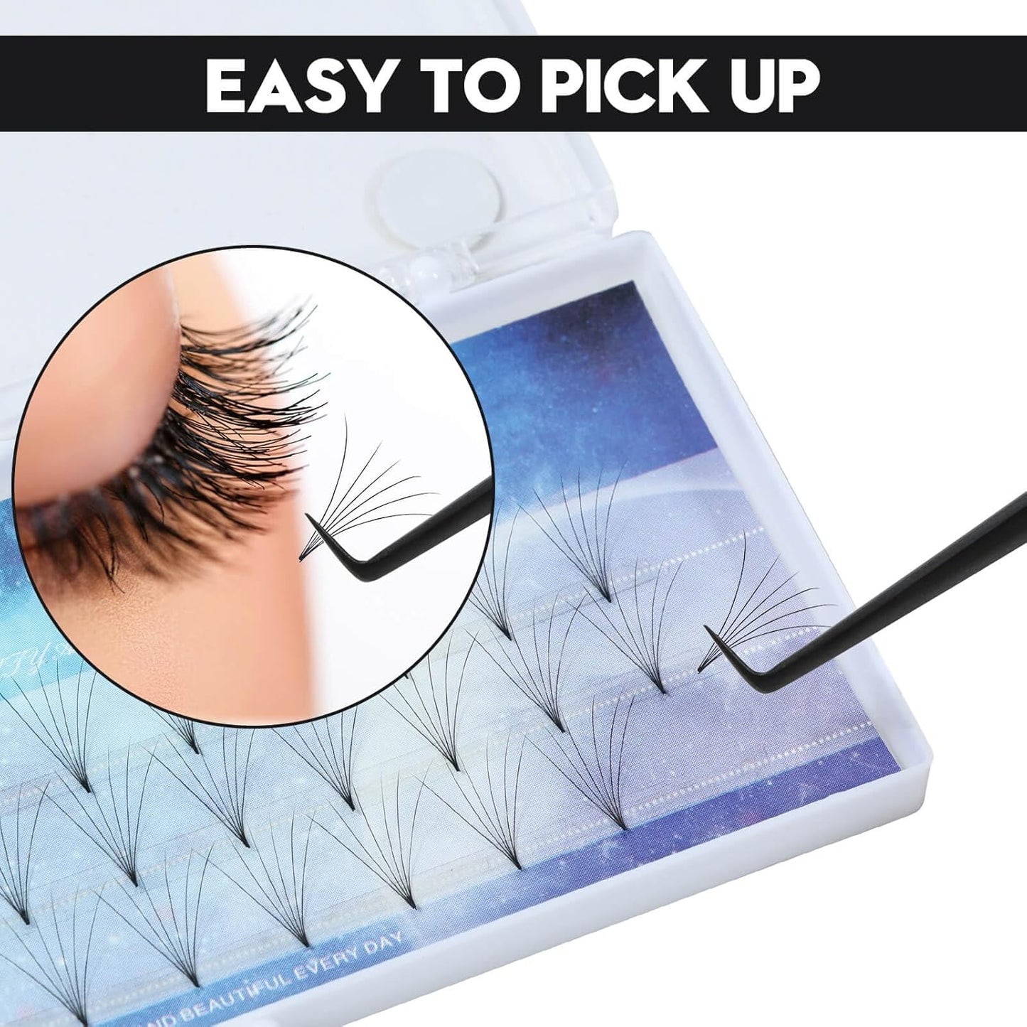 Ms.Queen Fiber Tip Tweezers for Lash Extensions, Precision 90 Degree Eyelash Tweezers for Volume & Classic Lashes,Black