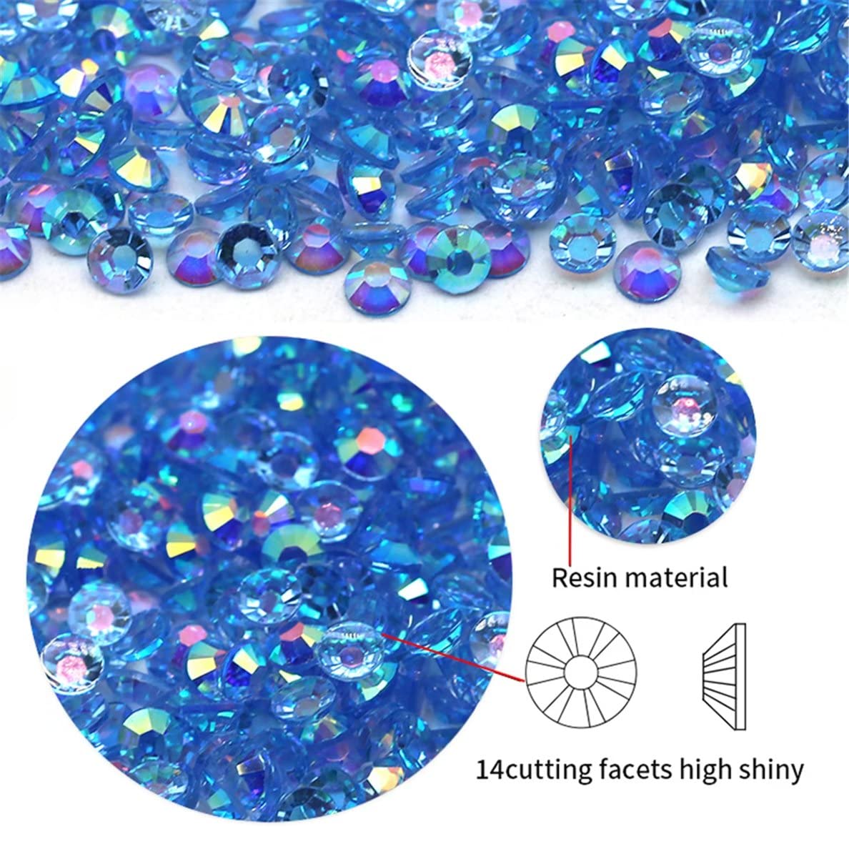 720 Pcs SS30 6mm AB Flatback Rhinestones for Nails Art Crafts Transparent Glitter Round Gems Goldens DIY Clothes Shoes(Clear Golden Yellow AB)