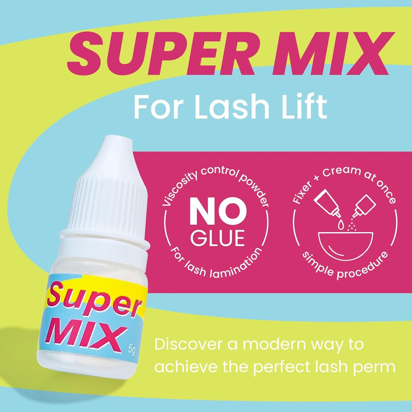 PERMANIA Lash Lift Powder, Super Mix Eyelash Perm Solution Achieve Glue-Free for Korean Lash Lift, Salon Use (Nourishing)