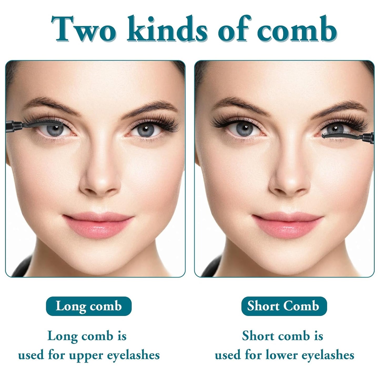 4 Pcs Silicone Eyelash Separator Tool Lash Wand Brush Eyebrow Spoolie Brush Eyelashes Definer with Lid Lash Separating Comb (Pink, Black)