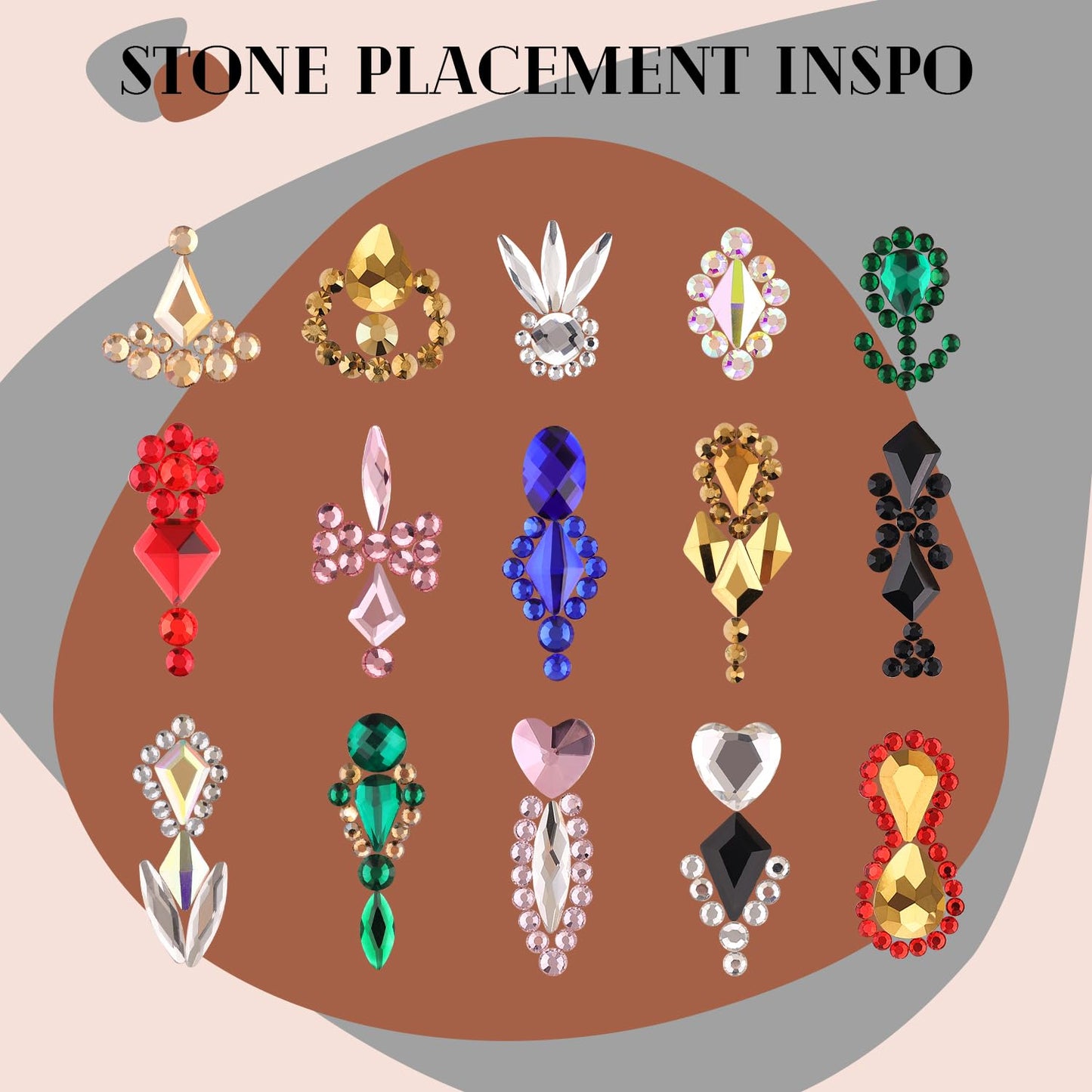 1680Pcs Black Glass Nail Rhinestones 180Pcs Multi Shapes Flatback Nail Gems + 1500Pcs 1.5-4mm Round Crystal, Manicure Nail Charms Diamond Gemstones for Acrylic Nails Decoration