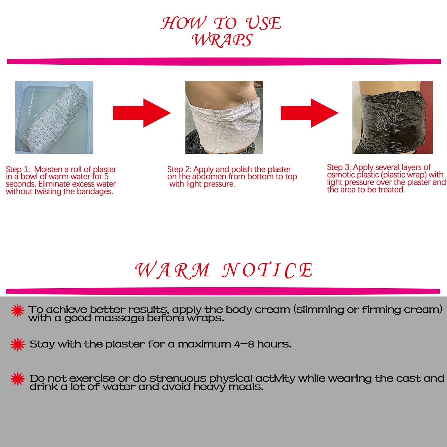 Body Slimming Plastic Osmotic Wraps(1 Roll) & Yeso Wraps(5 Rolls)- Stomach Slimming Wraps Body Wraps for Body Shaping &Sweater Enhancer