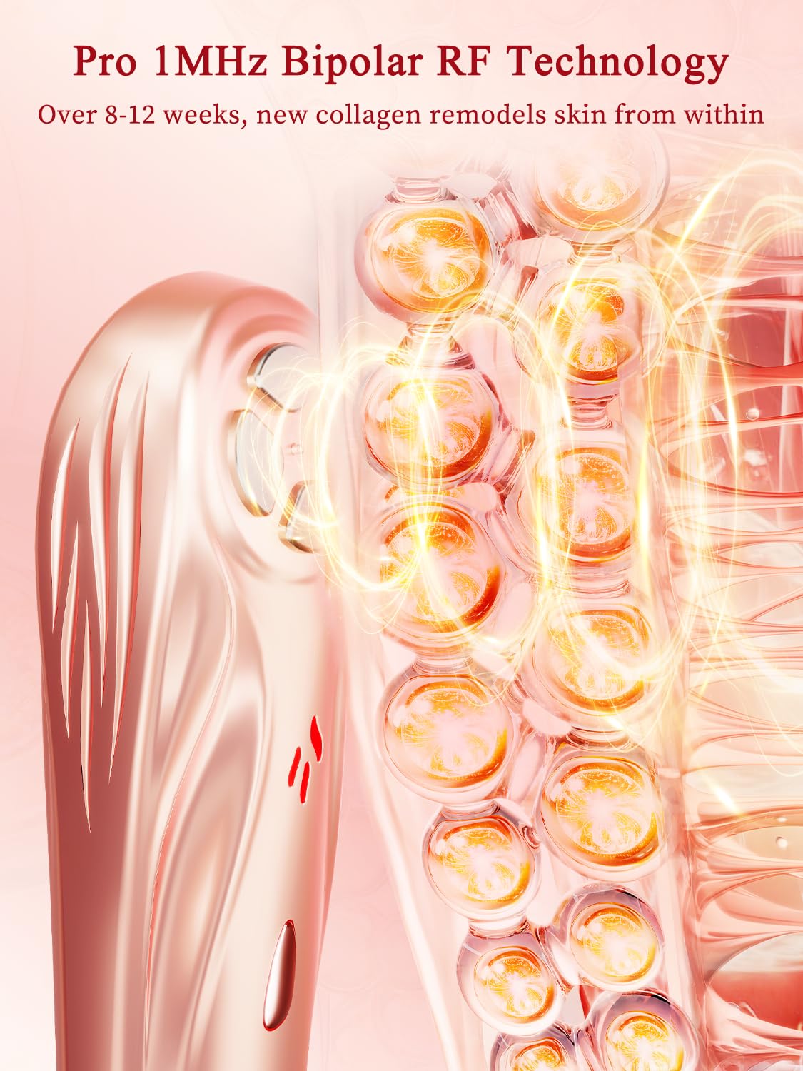 Radio Frequency Skin Tightening Device, Professional Wireless Home RF Skin Tightening Face Machine, 3 Levels for Smooth Fine Lines, Lifting, Firming