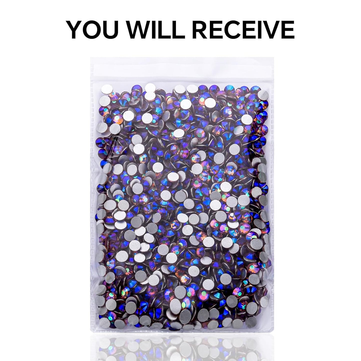 1440Pcs Light-Purple Ab Crystal Rhinestones,Glass Flatback Rhinestones Gemstones for Nail Face Makeup Art Crafts Clothes Decoration-(SS16,4.0mm,Light-Purple Ab)
