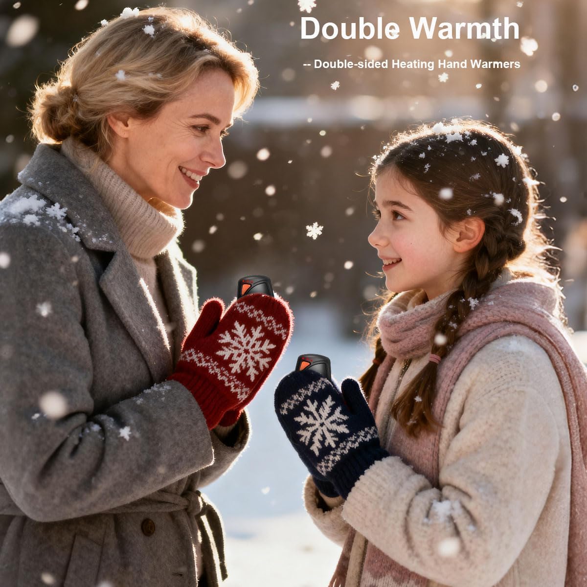 Hand Warmers Rechargeable 2 Packs, Double Sided Heating with AI Charging Case, 14000mAh Electric Hand Warmer Up to 36 Hours, Portable Heater Gifts for Christmas,Camping,Hunting