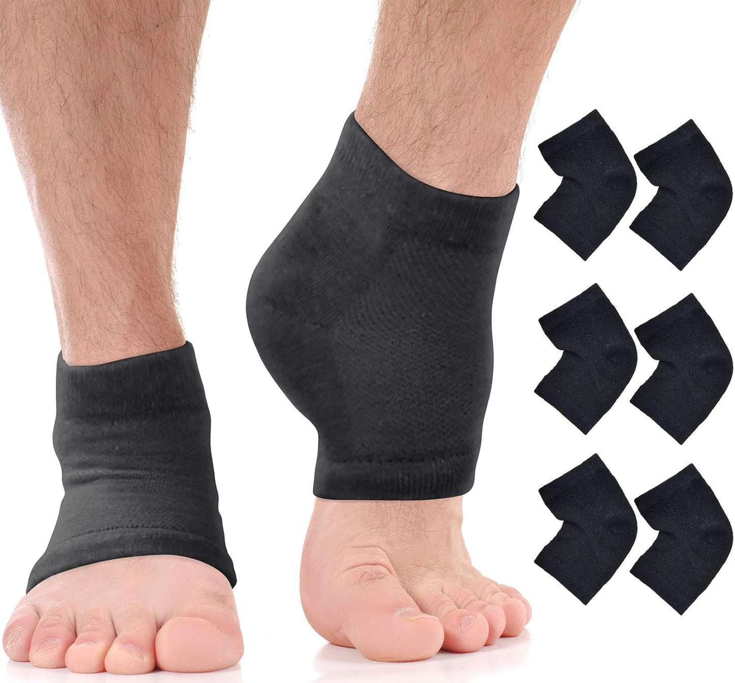 Moisturizing Socks for Men | Cracked Heel Treatment with Aloe Vera | Moisturizer Foot Callus Remover | Aloe Socks for Cracked Heels & Dry Cracked Feet | Lotion Infused Gel Heel Socks (XL - 3 Pairs)