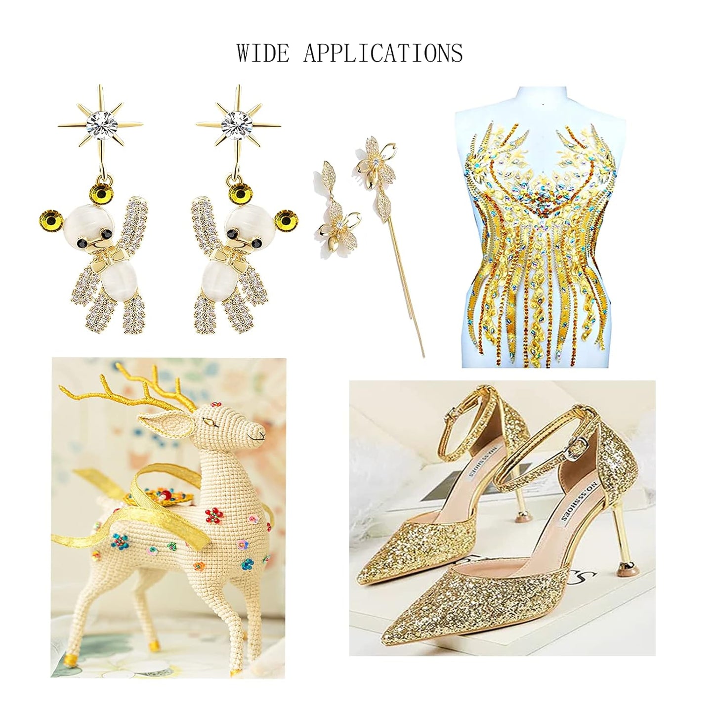 3100Pcs Professional Nail Art Rhinestones Kit for Nail,Mix 20 Styles Flatback Rhinestone,600 Diamonds + 2500 Round Beads, 3D Flat Back Gemstones for Nail DIY Crafts with Tweezers Pen(Lemon Yellow)