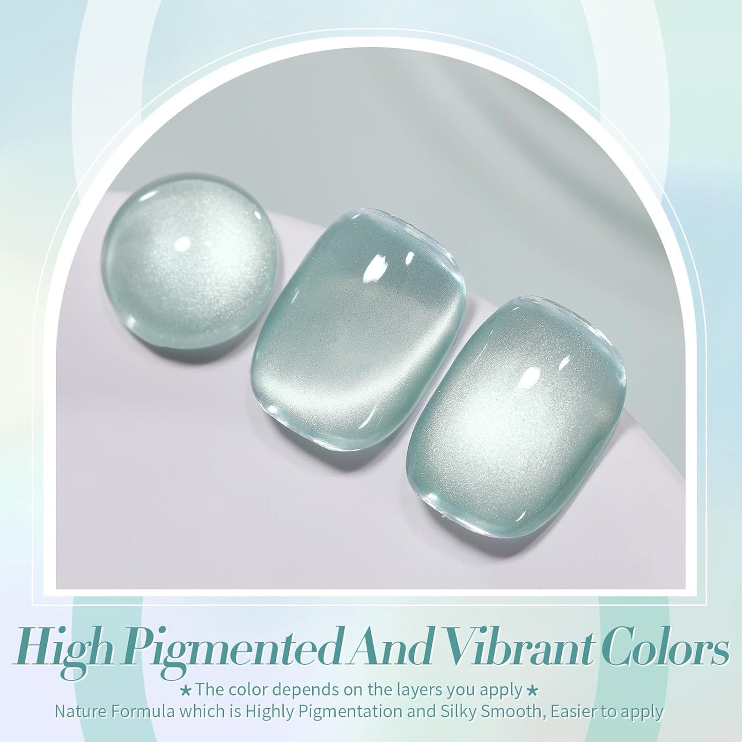 Born Pretty Cat Magnetic Eye Gel Nail Polish, Green Moonlight Cat Magnetic Gel, Glass Shiny Effect Green Soak Off Nail Art Salon Manicure Home Gift 15ml