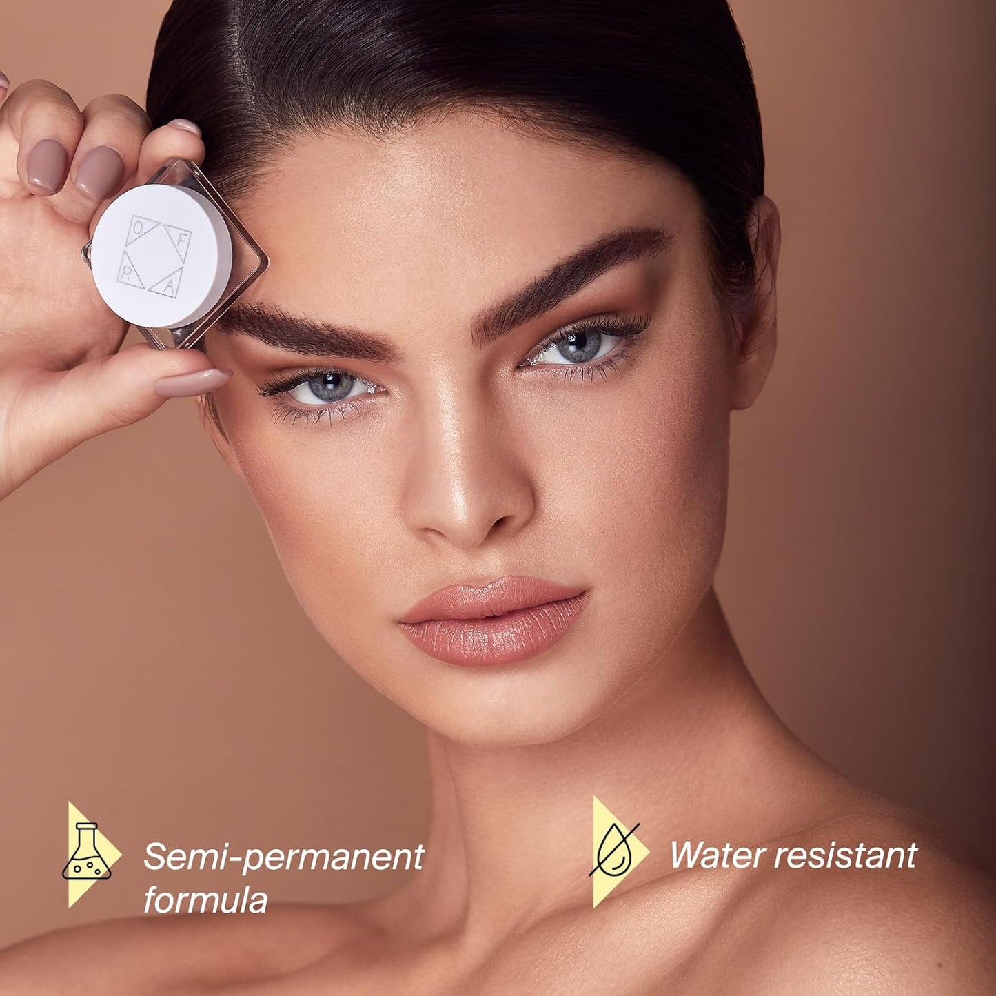 Ofra Eyebrow Gel - Dark Charcoal Gray - Semi-Permanent Brow Gel, and Waterproof Eyebrow Filler - 5g