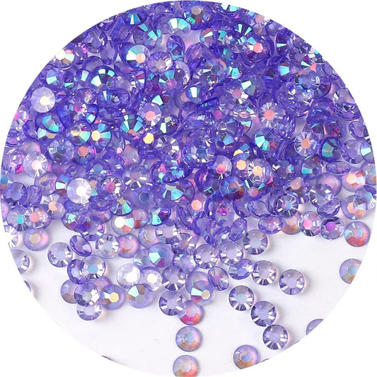1440 Pcs SS20 5mm AB Flatback Rhinestones for Nails Art Crafts Transparent Glitter Round Gems Crystals DIY Clothes Shoes(Clear Light Purple AB)