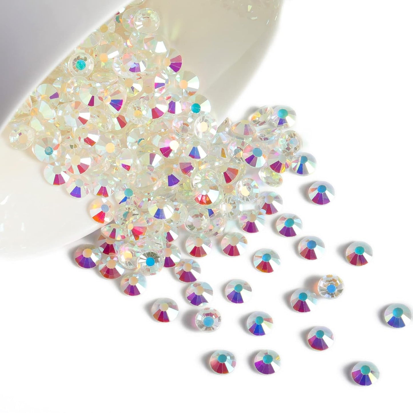 Beadsland 1440 Pieces Flat Back Crystal Rhinestones Round Gems, Transparent AB,SS12,3.0-3.2mm