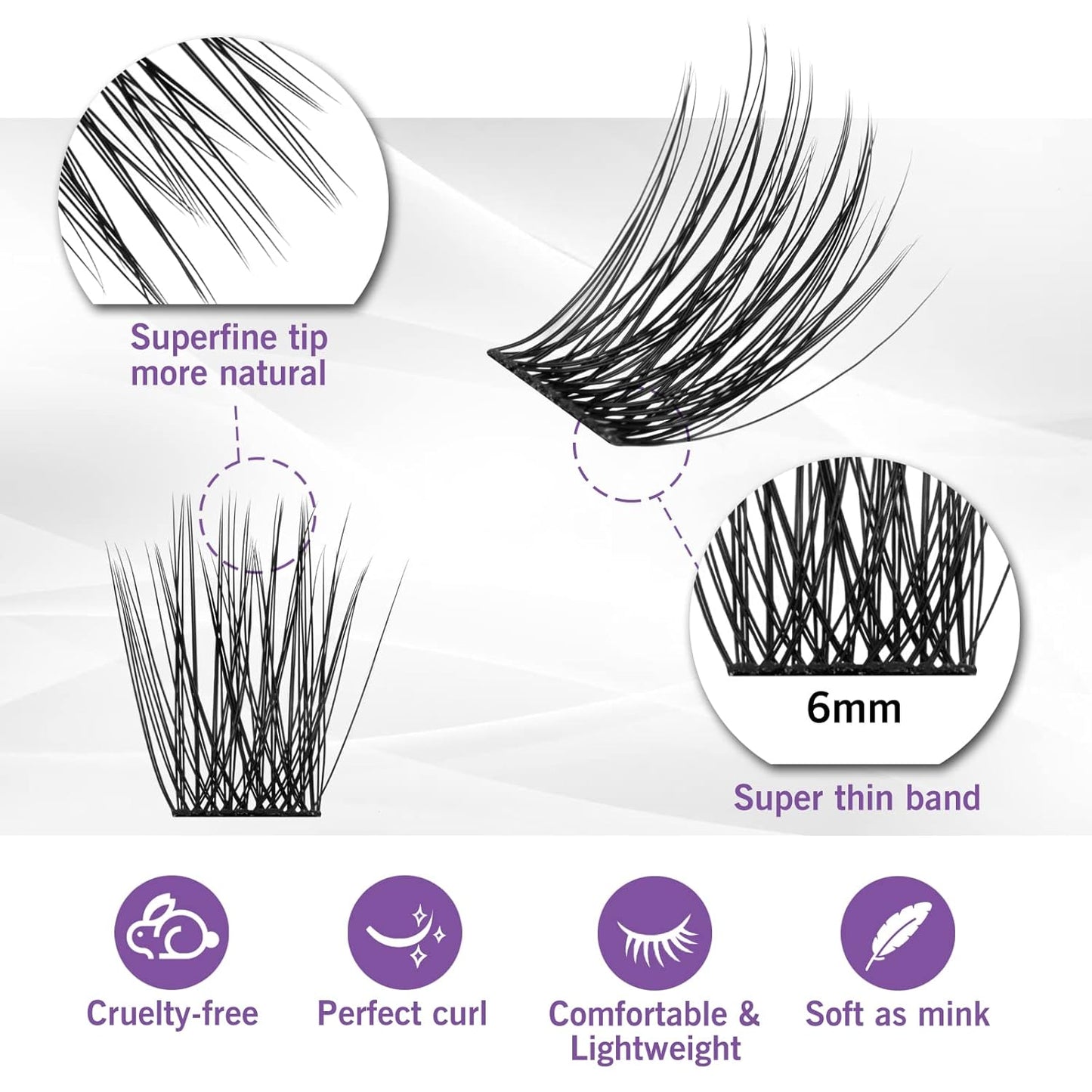 Lash Clusters 120 Clusters DIY Eyelash Extension Natural Look Lightweight Comfortable Handmade Reusable Individual Lashes False Eyelashes DIY at Home (Glamour-16mm)