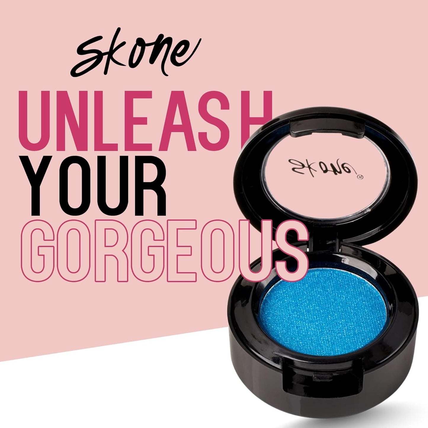 Skone Cosmetics Gems Eye Shadow, Highly Pigmented, Longwear Eye Makeup, Single Eyeshadow with Pro Shimmery Finish - Ultra-Blendable, Slightly Shimmer Shades - Blue Eyeshadow - Candles