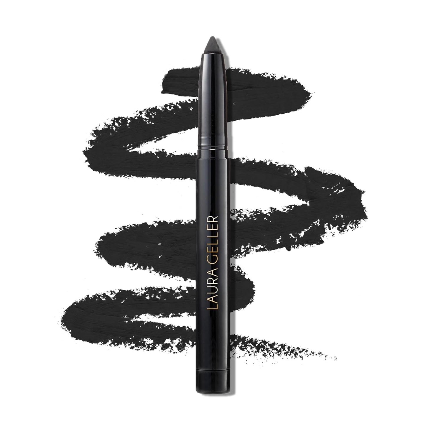 LAURA GELLER NEW YORK Kajal Longwear Kohl Eyeliner Pencil - Soft Black Kohl - Caffeine and Vitamin E - Smooth & Blendable Liner - Built-In Sharpener