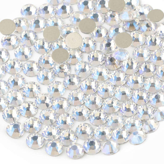 beadsland Flat Back Crystal Rhinestones Round Gems, Blue Moonlight (6.4-6.6mm) SS30/288pcs