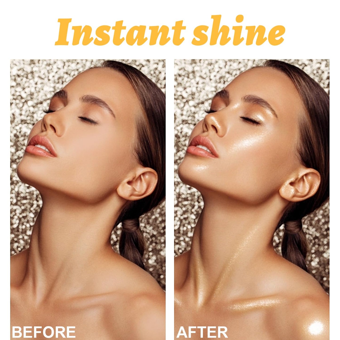 Body Glow Oil, Sunscreen Shimmer Oil, SPF 45 Broad Spectrum, Body Oil with with Coconut Oils, Moisturizing Glow for Face & Body, Liquid Illuminator Highlighter, Water Resistant, 3.72 fl oz (#1 GOLD)