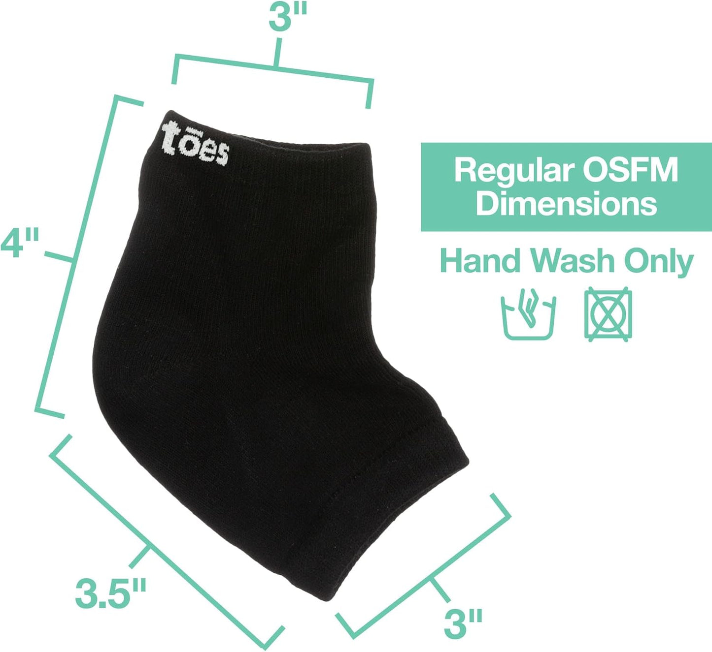 ZenToes Moisturizing Socks for Cracked Heel Treatment - Vitamin E, Olive Oil and Jojoba Oil Infused Heel Socks to Soften and Hydrate (Cotton Black, Regular)