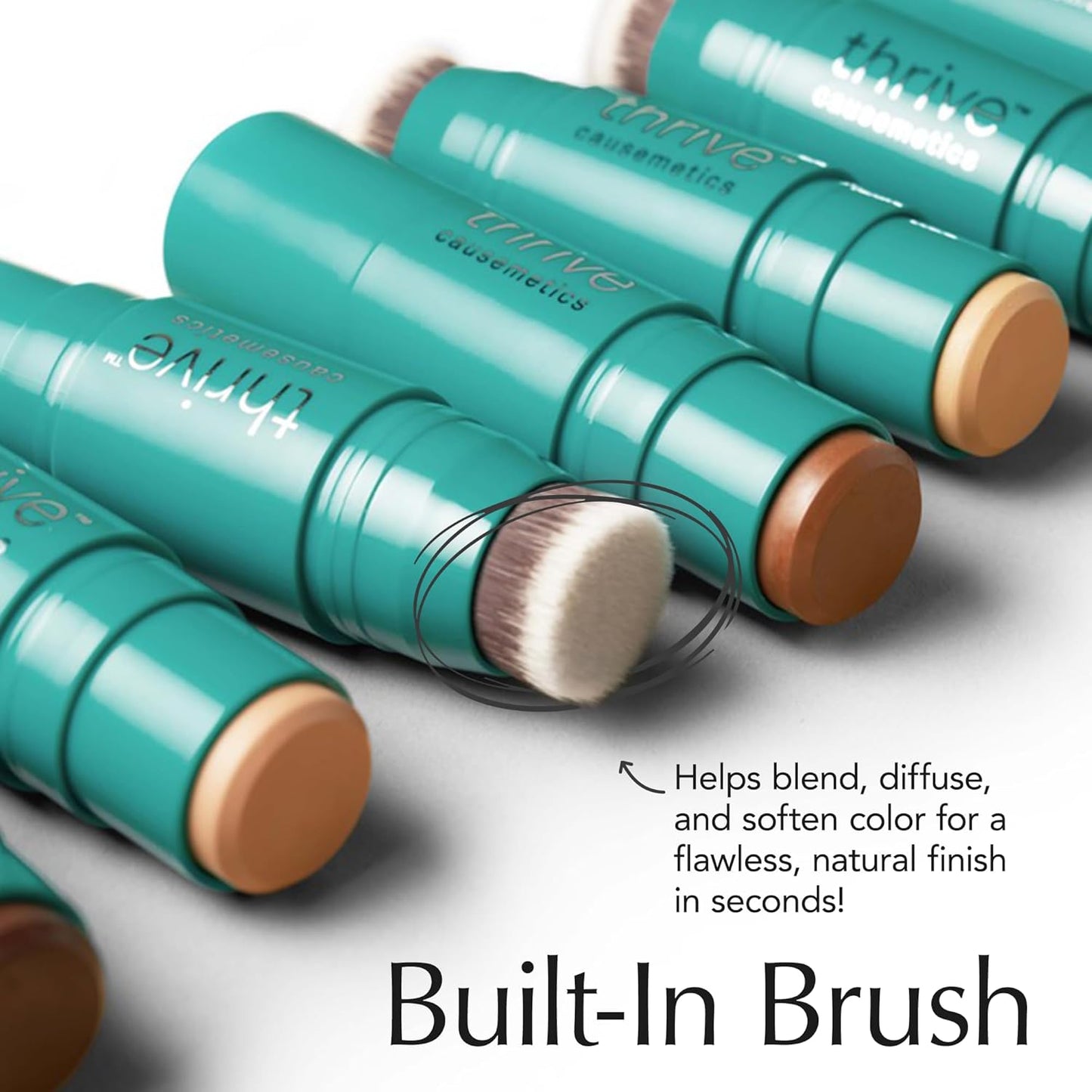 Thrive Causemetics Triple Threat Color Stick: Cream Bronzer & Contour Stick with Vitamin E, Evening Primrose Oil, Waterproof Smudge Proof Face Makeup Formula, Ariana (Medium Warm)