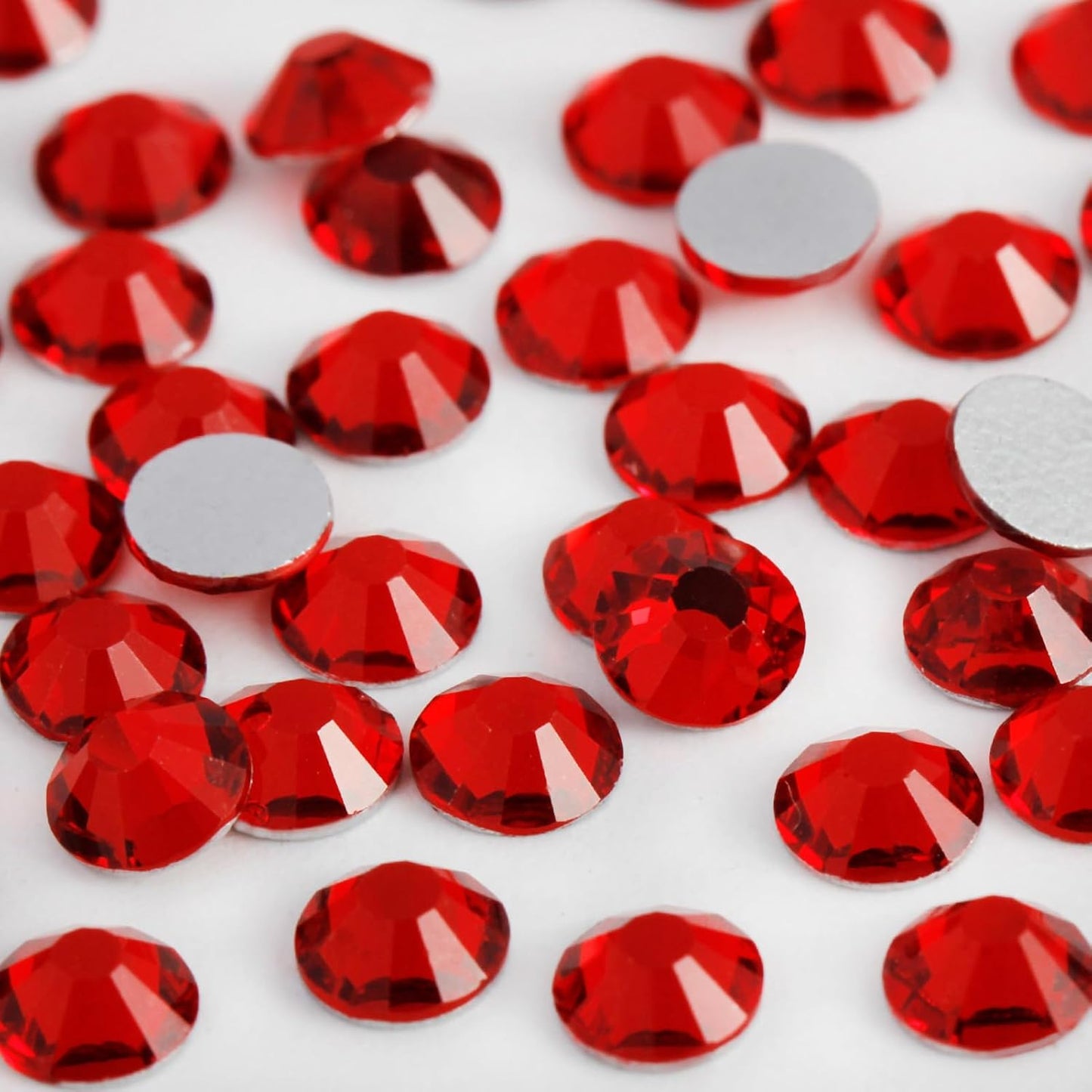 2000PCS SS16 Flatback Rhinestones | 12-Facet Diamond-Cut Glass Gems for Nail Art, Clothing, DIY Crafts |Glue-On Decoration Stones with Silver Backing(Light Siam)