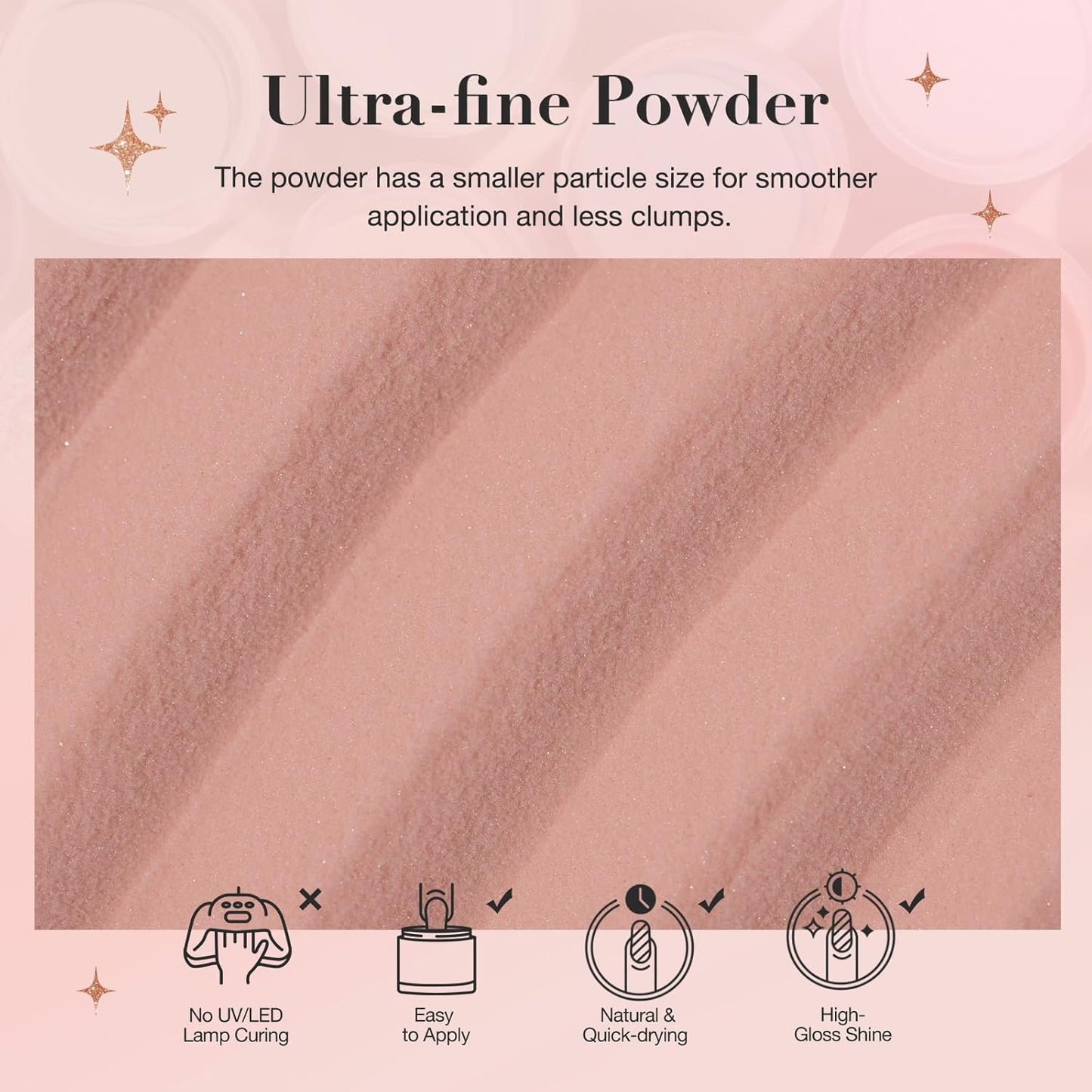 AZUREBEAUTY Dip Powder Nail Nude Set Light Pink Champagne Shimmery, All Seasons 6 Colors Dipping Powder Starter Kit French Nail Art Manicure DIY Salon for Women, No Need Nail Lamp Cured