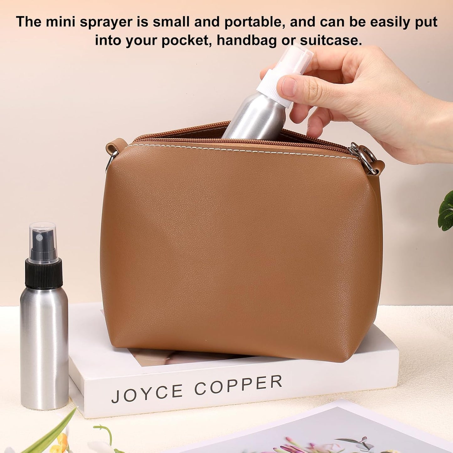 HARFINGTON 3pcs Aluminum Fine Mist Spray Bottles 120ml/4oz Metal Small Liquid Alcohol Refillable Travel Container with White Plastic Nozzle Cap for Perfume Skincare Cosmetic Storage Bottle