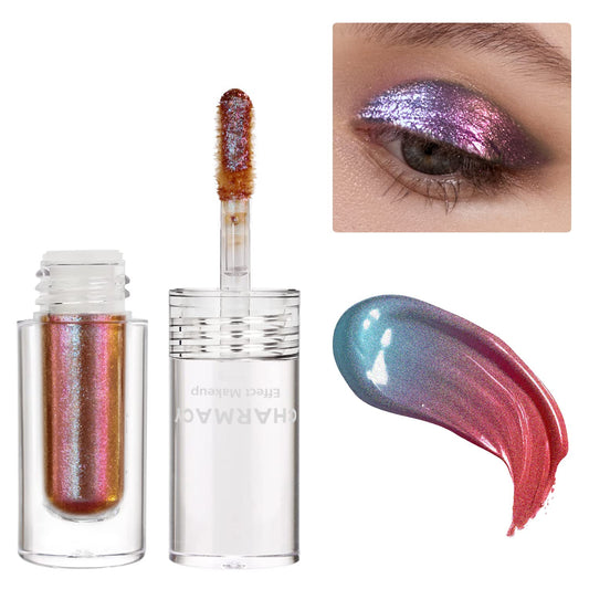CHARMACY Liquid Duochrome Eyeshadow, Multi-Dimensional Eye Looks, Long Lasting Glitter Eye Shadow Sets Metallic Pigments, Quick Drying, Sparkling Shiny Eye Makeup for Beginners, 1.6g (#17)