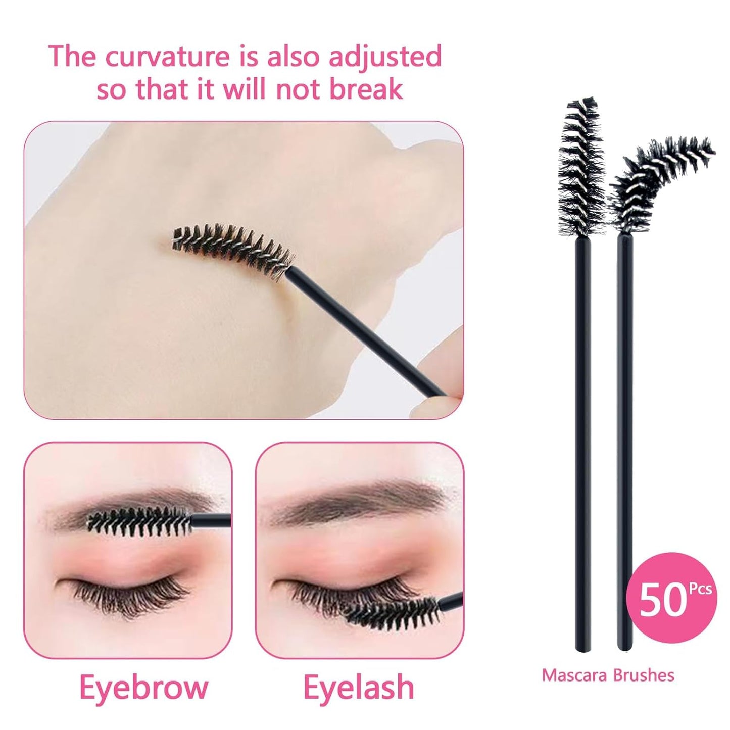 Buqikma Lash Shampoo for Lash Extensions, Mini Lash Fan 2.11Floz Rich Foam Eyelash Shampoo 50 Pcs Eyelash Brush and Rinse Bottle for Eyelash Wash Remover Lash Extension Cleanser for Home Use (Black)