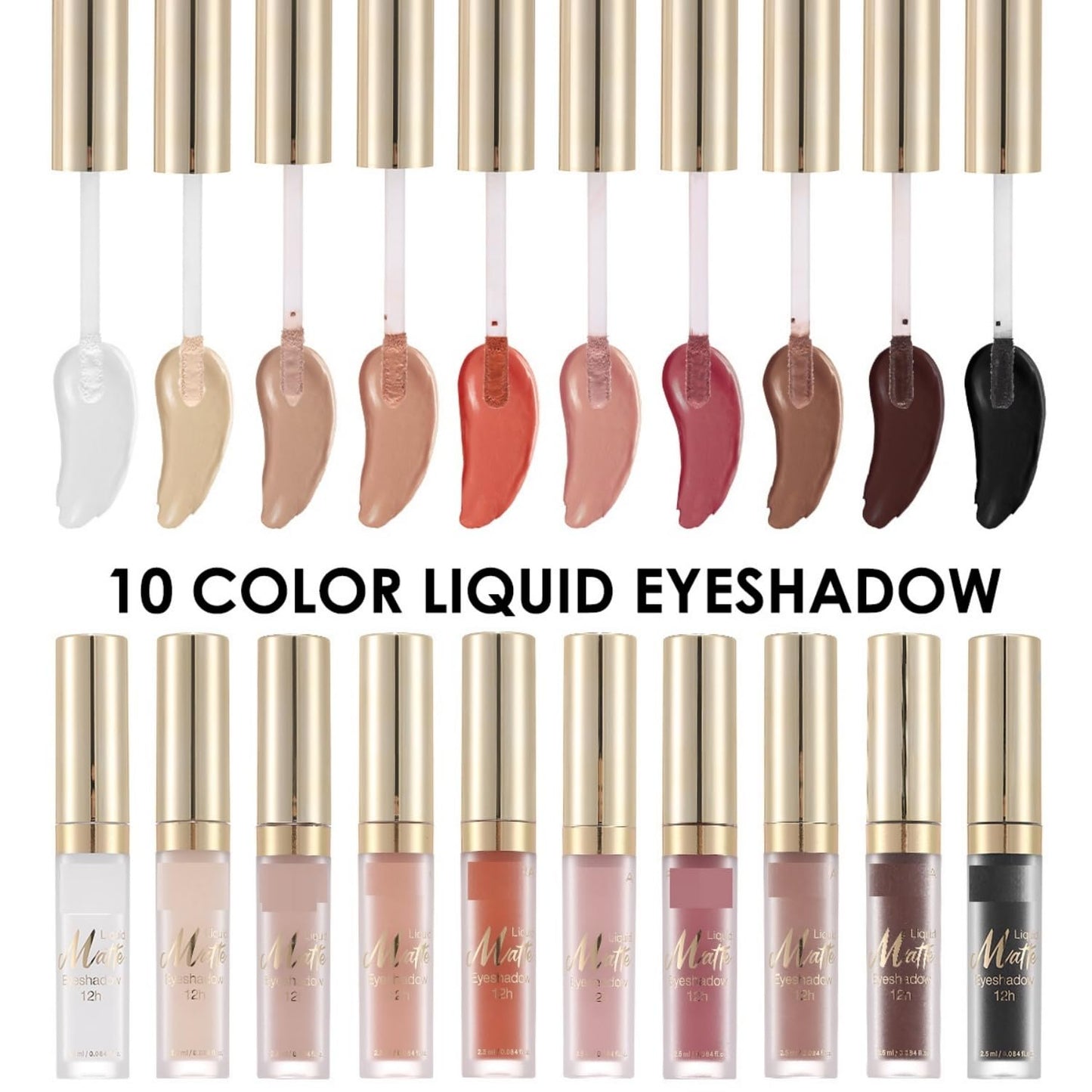 MAEPEOR Matte Liquid Eyeshadow 10 Colors Naked Smooth Creamy Eyeshadow Long Lasting and Waterproof Lightweight Cream Eye Shadow (P09 Oleander)