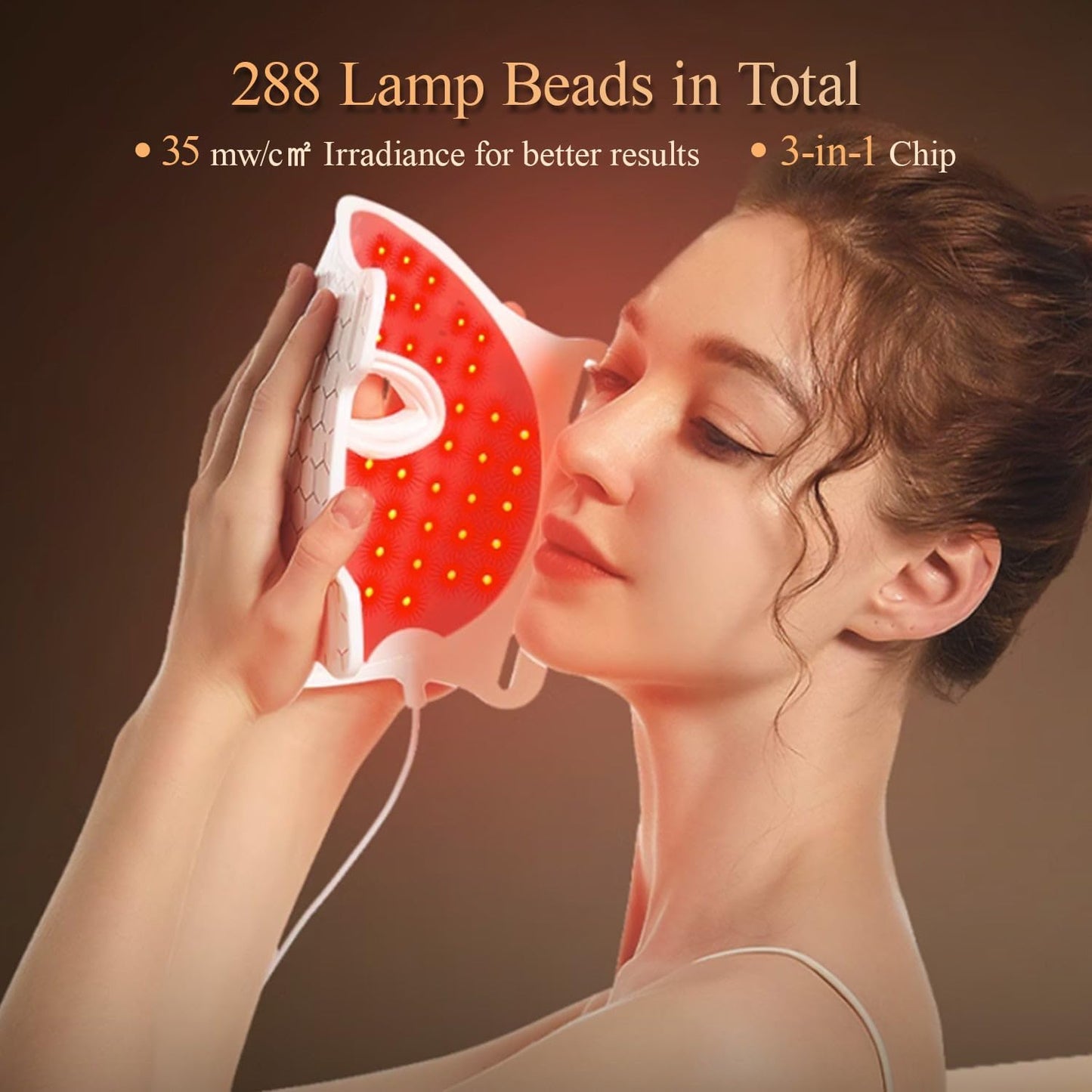 7 Colors Led Light Therapy Facial Mask, Face Light Therapy Mask for Face, Reduce Wrinkles Smooth Skin, Infrared Light Skin Rejuvenation(White)