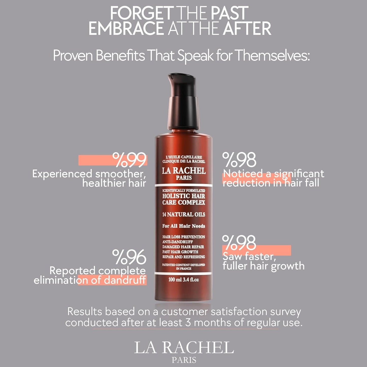 LA RACHEL 14-in-1 Hair Care Oil for Growth & Strength | Scalp & Follicle Nourishing Oil | Restores Shine & Repairs Damaged Hair for Healthier, Stronger Locks Paris | 3.4 Fl oz