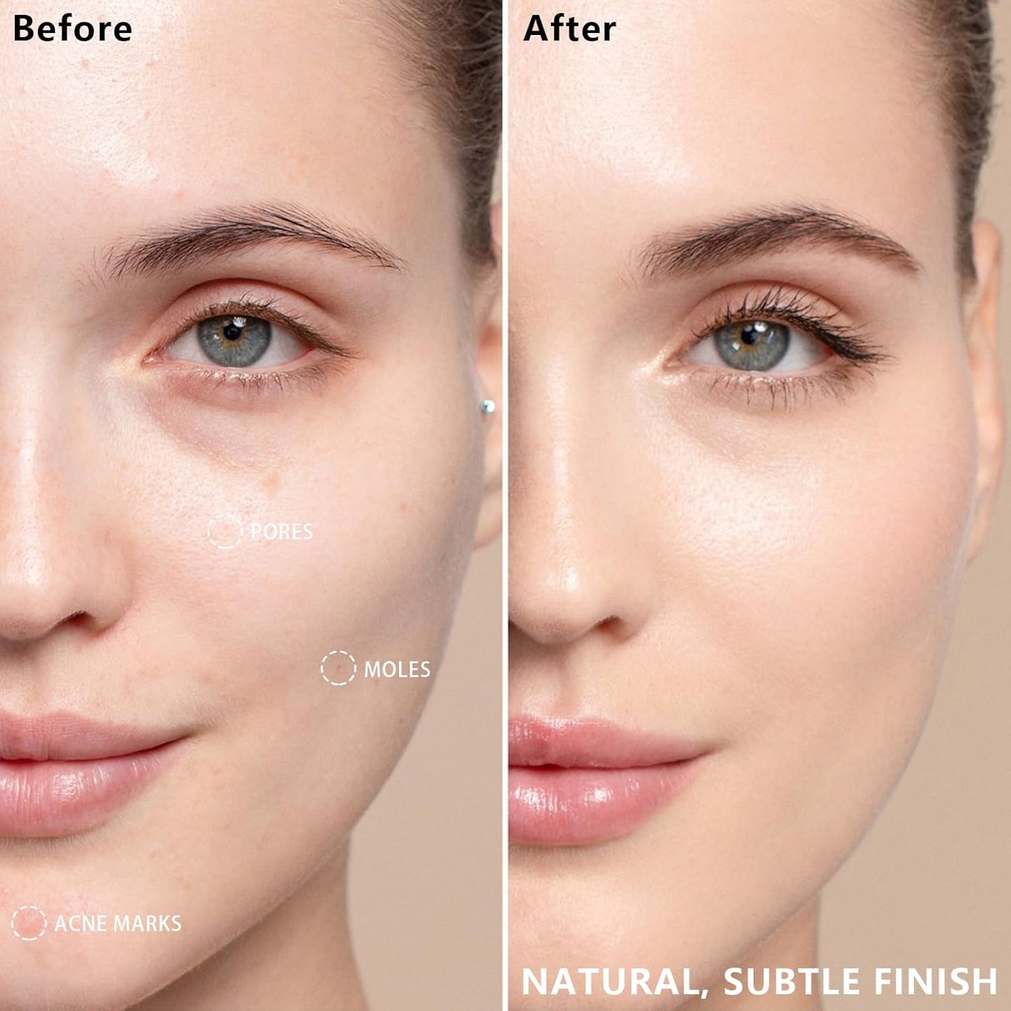 AirBrush Foundation Spray With Primer and Brush, Silky Mist Foundation Spray Makeup, Full Coverage Foundation for Smooth Radiant Finish, Formula Breathable Lightweight Hydrating(#4 Porcelain)