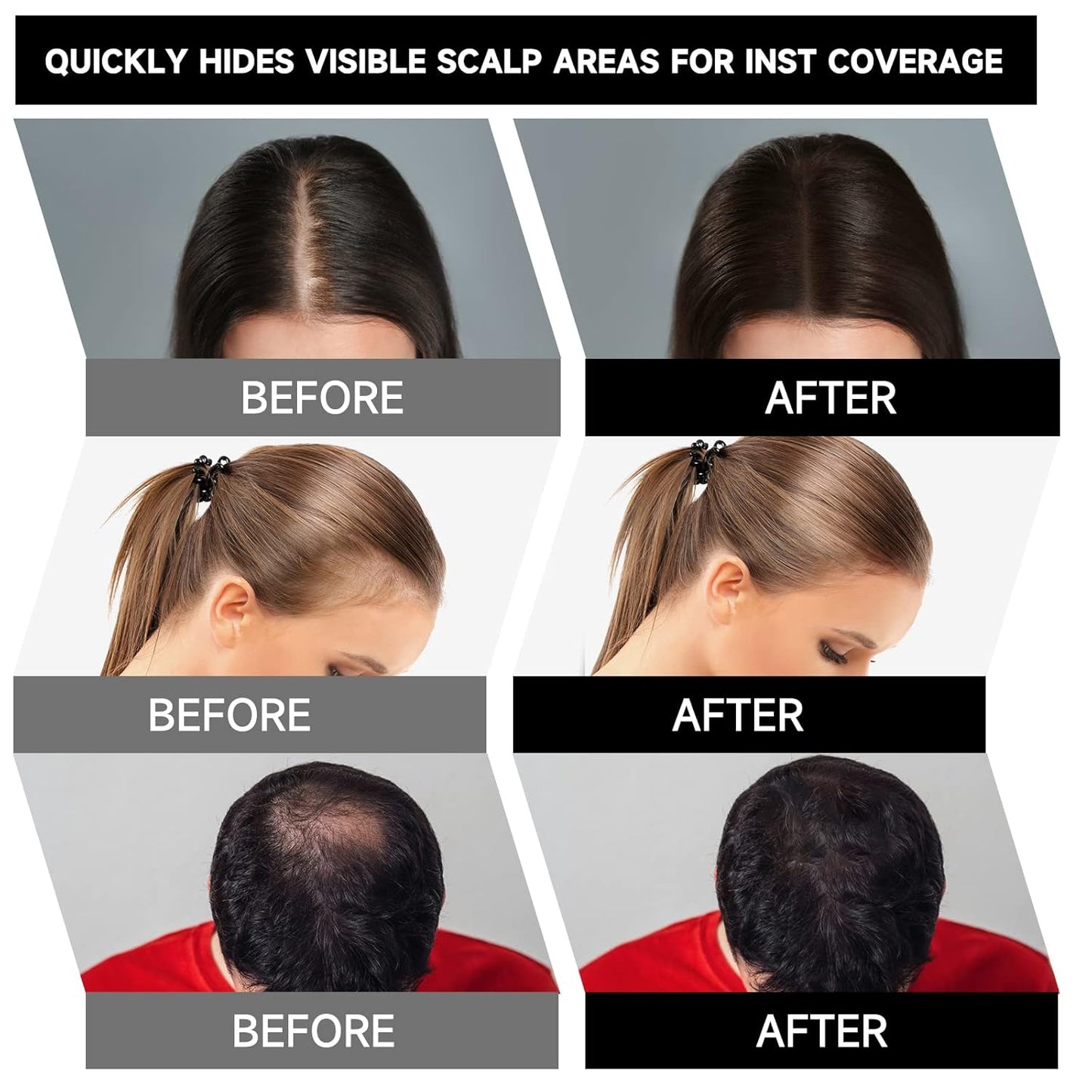 2 Pack Root Cover Up and Touch Up Powder - Conceals Grays, Thinning Hair, Hairline, Beard Line, Eyebrow, Instantly - Dark Grey