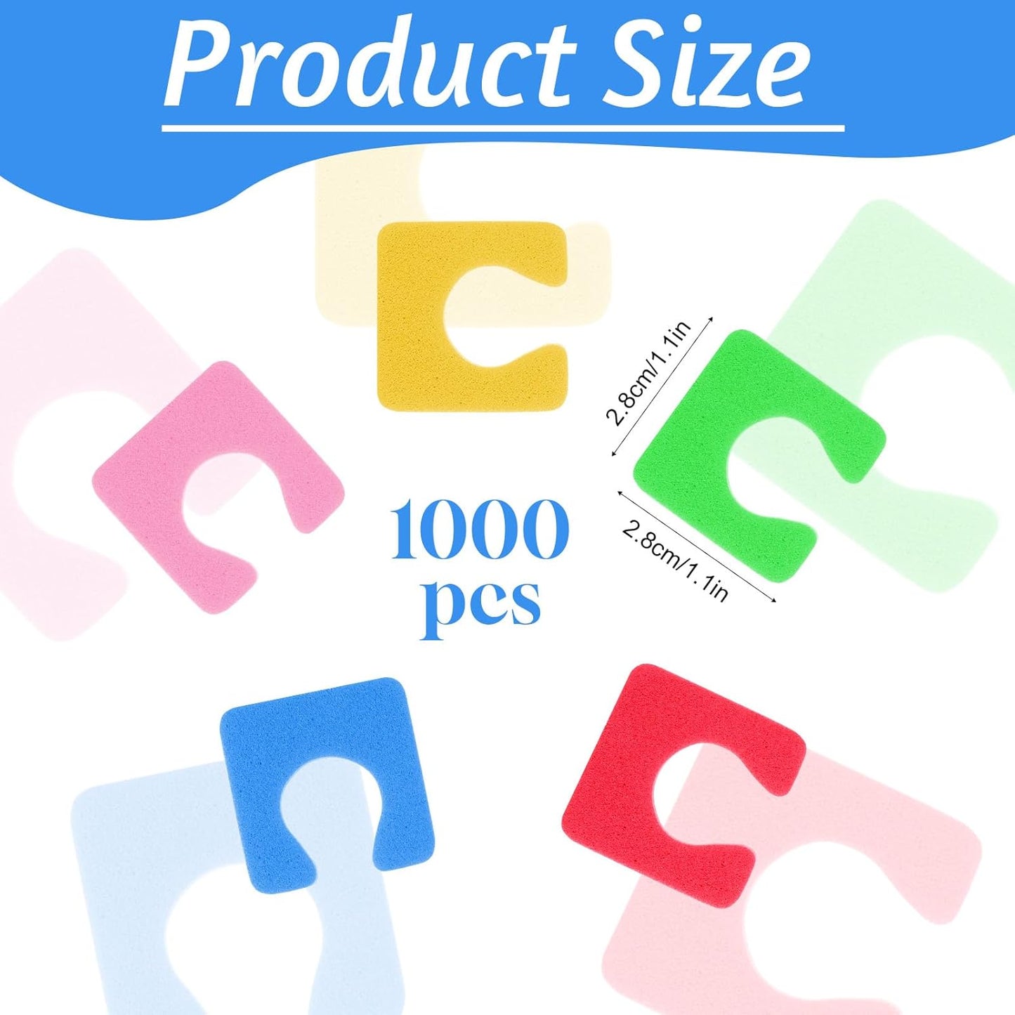 1000 Pcs Individual Toe Separators, Soft Toe Spacers for Pedicures Comfortable Finger Dividers for Manicure Feet Nail Toenails Art Painting Polish Spa