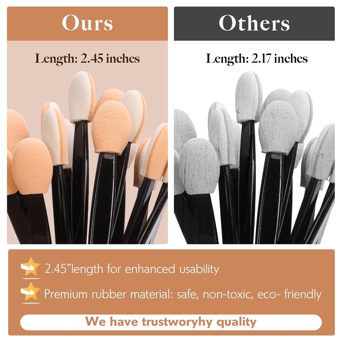 150 PCS Eyeshadow Applicators Sticks with Container. 2.45' Professional Disposable Eye Shadow Makeup Brushes