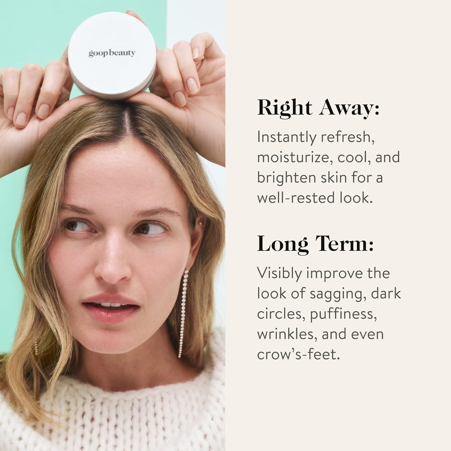 goop Beauty Eye Masks for Puffy Eyes | Under Eye Patches for Dark Circles | VEOCEL Lyocell Masks in Niacinamid Serum | Improves Crows Feet, Fine Lines, & Wrinkles | Paraben & Silicone Free | 30-Pack