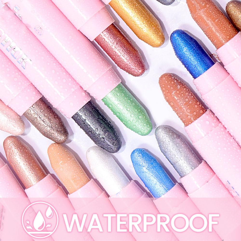 evpct 2Pcs Cream Eye Shadow Brightener Sticks Set for Eyes Waterproof, Putty Matte & Orchid Shimmer Cream Eyeshadow Applicator Stick Long Lasting Pigmented Eye Makeup sombras en crema para ojos 23+26