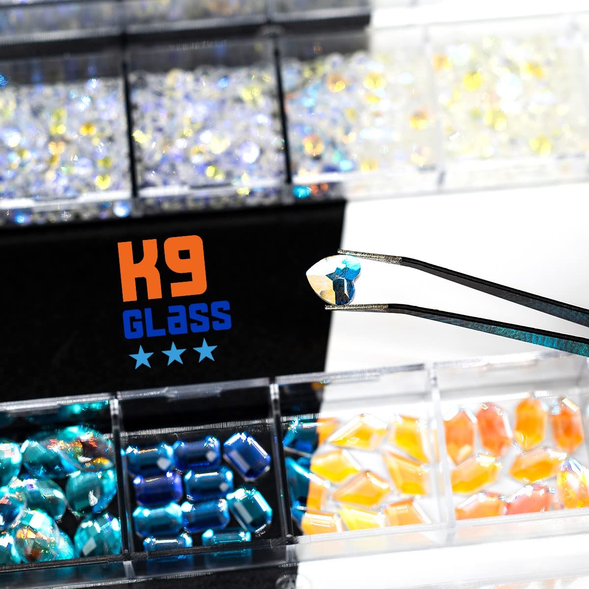 Aurora Crystal Clear Moonlight Rhinestones - Flatback Round Beads K9 Glass Gems Stones Nail Charms for DIY Crafts